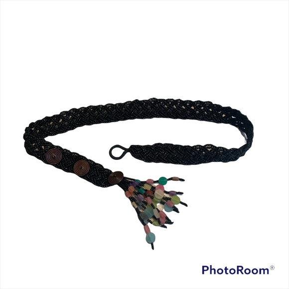 Glass Seed Bead Braided Belt with Tassel main image 6
